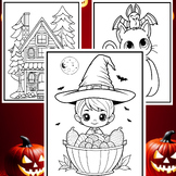 Halloween Coloring Placemat | Printable Halloween Party Co