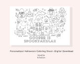 Halloween Coloring Sheet Personalized Digital Download