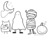 Halloween Coloring Sheet - modern, boho whimsical