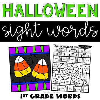 Preview of Halloween Coloring Sheets with 1st Grade Sight Words October Color Pages Packet