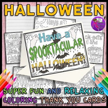 Preview of Halloween Quote Zen Doodle Coloring Greeting Cards