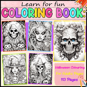 Halloween Colouring Pages For Adult by Learn for funn | TPT