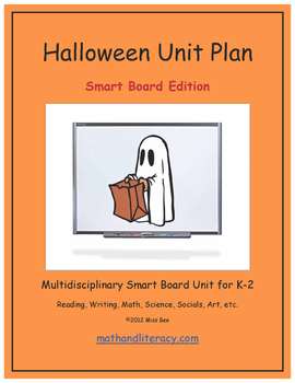 Preview of "Halloween" Common Core Aligned Math and Literacy Unit - SMARTBOARD EDITION