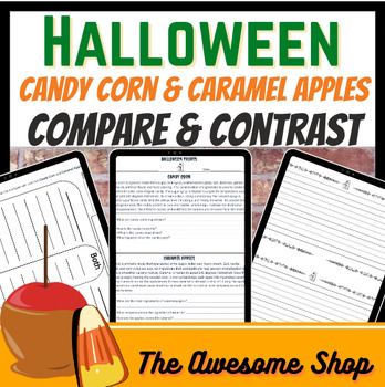 Preview of Halloween Compare & Contrast Candy Corn and Caramel Apples for Middle School