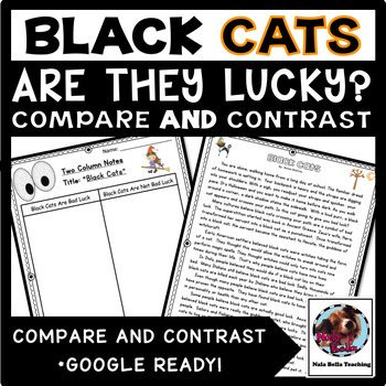 Preview of Halloween Compare and Contrast Black Cats