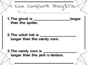 Preview of Halloween Comparing Lengths Measurement Activity