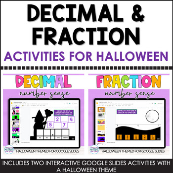 Preview of Halloween | Comparing and Ordering Fractions and Decimals Google™ Slides