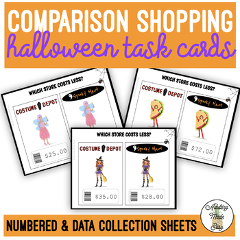 Preview of Halloween Comparison Shopping Task Cards