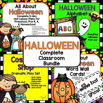 Preview of Halloween; Complete Classroom Bundle for Preschool, PreK, K, & Homeschool