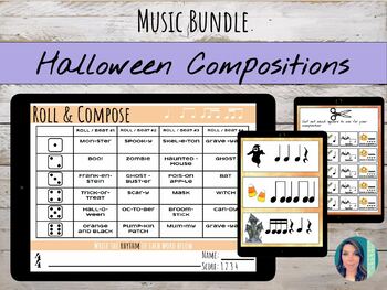 Preview of Halloween Composition Bundle | 7 Silly & Creepy Composing Activities