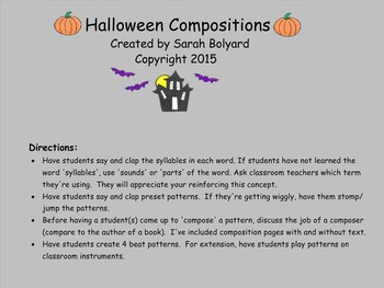 Preview of Halloween Compositions
