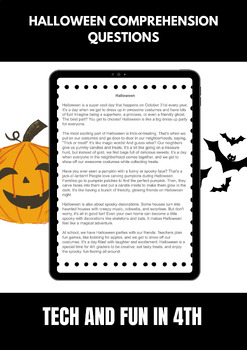 Halloween Comprehension Questions by Tech and Fun in 4th | TPT