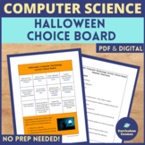 Halloween Computer Science Activity Choice Board