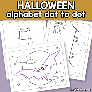 Preview of Halloween Connect the Dots - Dot to Dot Alphabet Worksheets