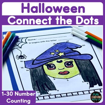 Preview of Halloween Connect the Dots| Dot to Dot worksheets | Counting Numbers 1-30