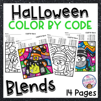 Preview of Halloween Consonant Beginning Blends Worksheets | Phonics Activities