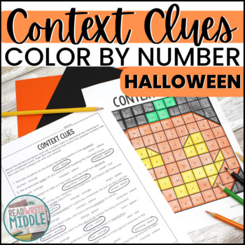 Preview of Halloween Context Clues Color By Number