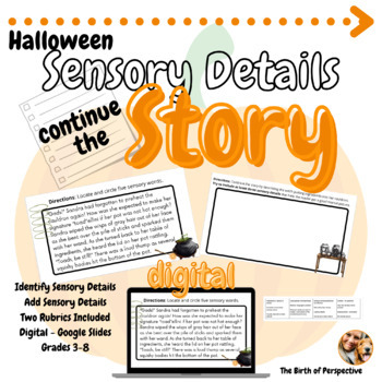 Preview of Halloween | Continue the Story | Sensory Details | Writing | Print & Digital
