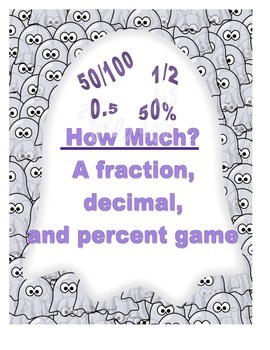 Preview of Halloween- Converting fractions, decimals, percents game