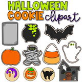 Halloween Cookie Clipart | Color & BW Versions