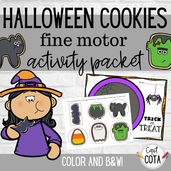 Preview of Halloween Cookies Fine Motor Occupational Therapy Packet