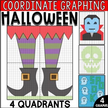 Preview of Halloween Coordinate Graphing | Math Mystery Picture Worksheets