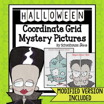 Preview of Halloween Coordinate Graphing Mystery Pictures (5th - 9th)