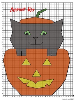 Halloween Activities: Coordinate Graphing Mystery Picture "Sparky"