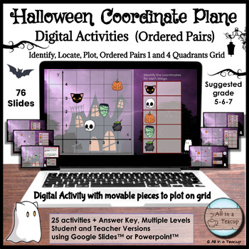 Preview of Halloween Coordinate Plane Identify Locate Plot Digital Activity