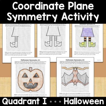 Preview of Halloween Coordinate Plane Symmetry Activity in Quadrant I