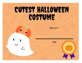 Halloween Costume Award Certificates