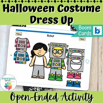 Preview of Halloween Costume Dress Up Boom Cards™ Speech Therapy Language Activity Pronouns