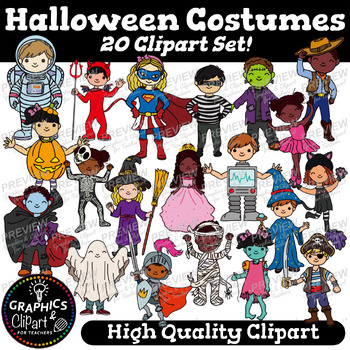Halloween Costume Dress Up Party - Clip Art Set [Graphics & Cliparts]
