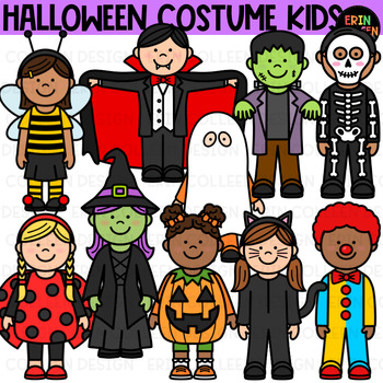 Halloween Costume Kids Clipart - Trick or Treat by Erin Colleen Design