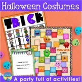 Halloween Costume Picture Activities with Riddles Inferences Bingo Worksheets