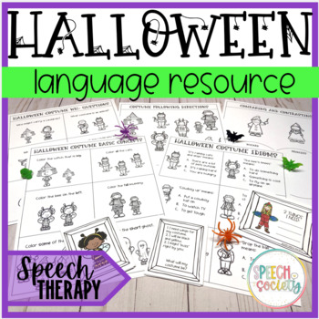 Language Halloween Costumes - Speech Therapy by Speech Society | TpT