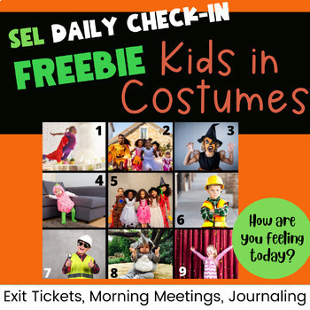 Preview of Halloween Costumes SEL Daily check-in FREEBIE: How are you feeling today? mood