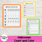 Halloween Count and Color (Black and White) - Preschool | 
