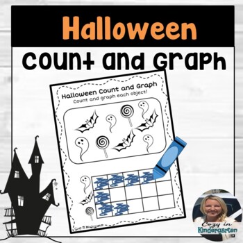 Preview of Halloween Count and Graph No Prep Math Worksheets