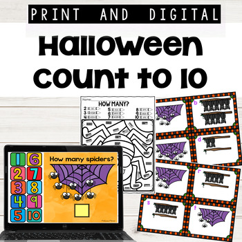 Preview of Halloween Count to 10 Print and Digital Google Slides™