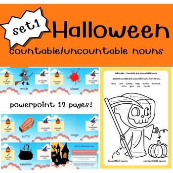 Preview of Halloween : Countable and Uncountable Nouns