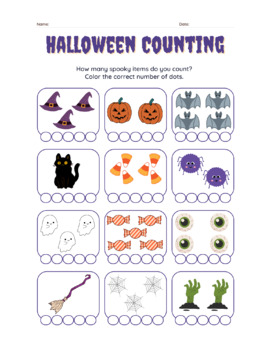 Preview of Halloween Counting