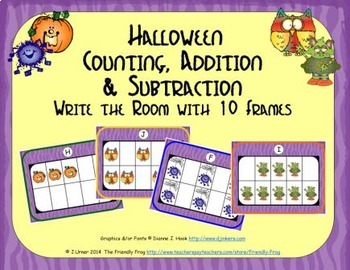 Preview of Halloween Counting, Addition & Subtraction with Ten Frames {Subitizing}