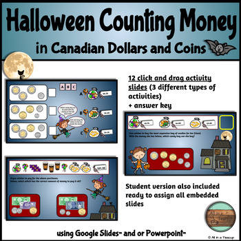 Preview of Halloween Counting Canadian Money Digital Activity