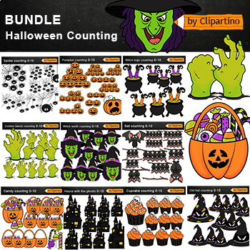 Preview of Halloween Counting Clip Art BUNDLE/ commercial use /Halloween math Clip Art