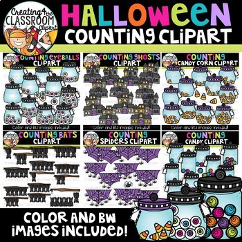Preview of Halloween Counting Clipart Bundle {Halloween Clipart}