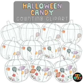 Preview of Halloween Counting Clipart Candy Jar with numbers 0 to 10