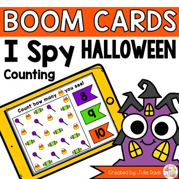 Preview of Halloween Kindergarten Math Games | Counting Boom Task Cards