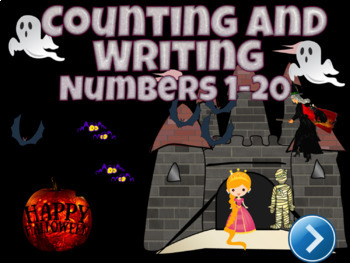 Preview of Halloween Counting Numbers Powerpoint Game | The Princess Story