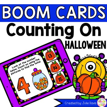 Preview of Halloween Counting On Addition Digital Game Boom Cards